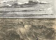 william r clark sturt och hans foljeslagare under kartmatning vid farden till det inre av australien 1844-45. oil painting on canvas